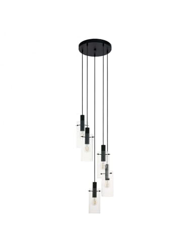 Lustre moderne design noir 5 lumières GL0635 résout manque clarté