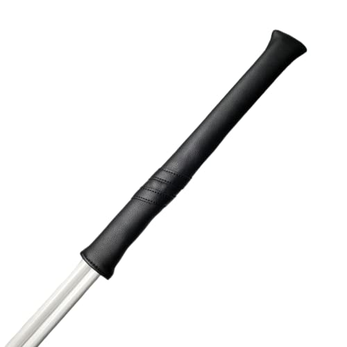 Classic Golf Alignment Stick Cover Headcover Holder 13in Hold at Least 2 Sticks - White Light Blue Black Soft Synthetic Leather Well Made (All Black)