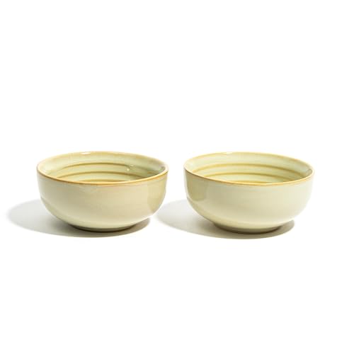 Image of Beyond Homes Ceramic Bowl Set of 4, 240ml | Microwave & Dishwasher Safe Ceramic Serving Bowls for Snack & Vegetables | Dal Curry Katori for Kitchen | Matte-Finish (4, Pistachio)