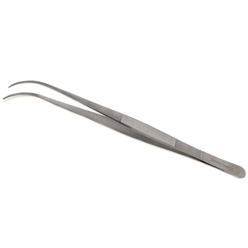 Multifunction Lab Tweezers Narrow Micro Point Fine Serrations Stainless Steel Forceps - 10