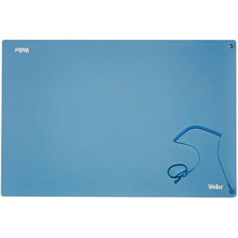 Weller T0051403699 Antistatic ESD Premium Work Station Soldering Mat Set, 900 x 600 mm, Blue Soldering Mat Set Cover