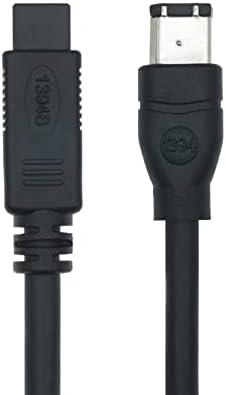 Buliter IEEE 1394 Firewire High Speed 1394B 9 Pin Male to 6 Pin Male 800 to 400 Cable, (6FT, Black)
