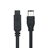 Buliter IEEE 1394 Firewire High Speed 1394B 9 Pin Male to 6 Pin Male 800 to 400 Cable, (6FT, Black)