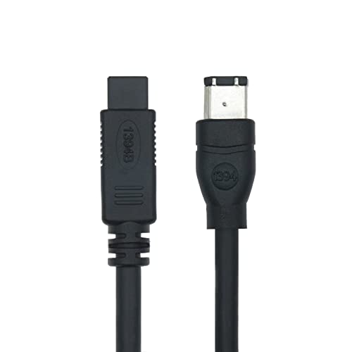 Buliter Ieee 1394 Firewire High Speed 1394B 9 Pin Male To 6 Pin Male 800 To 400 Cable, (6Ft, Black) #TOP18