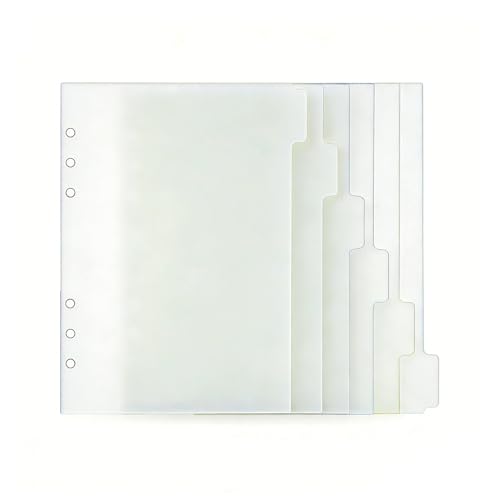 Intercalaires A5 6 onglets polypropylène givré classeur indexation 6 trous