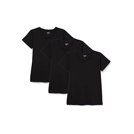 Berydale Camiseta con cuello redondo, Mujeres, Negro (paquete de 3), 2XL