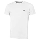 Gerippter Kragen. Lacoste Herren T-Shirt TH2038-00 Einfarbig, Weiß (WHITE 001), Gr. 3 (Herstellergröße: S)