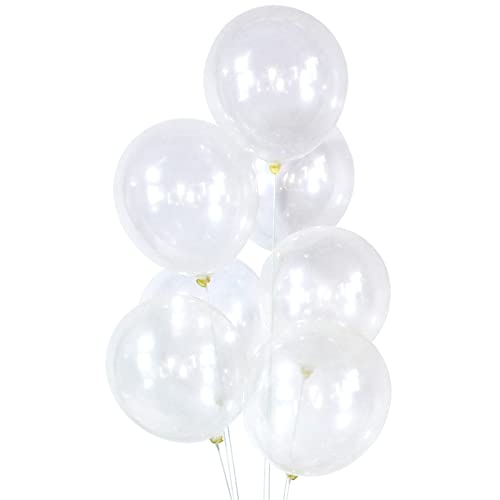 Clear Balloons 50 pcs 12 inch Thicken Latex Transparent Balloons Round Helium Balloons for Birthday Wedding Valentines Anniversary Baby Shower Kids Party Decoration Supplies