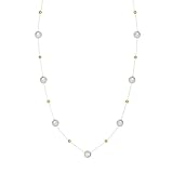YMYDRCRPO Collar de piedras preciosas naturales de perlas vintage francesas de acero inoxidable con cadena de bola para mujeres moda joyería de cadena de clavícula color oro 18k