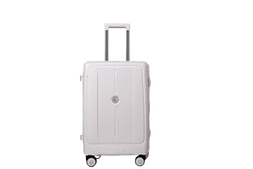 Image of Tokyo Premium Trolley Luggage, Medium-White | Medium, Zipperless trolley bag, TSA Lock, White