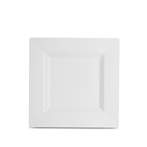 Munfix 60 Piece Plastic Party Plates White Square Disposable Plates, 30 Premium Heavy Duty 10.25 Inch Dinner Plates And 30 Plates 7.5 Inch Dessert Appetizer Wedding Plates #TOP1