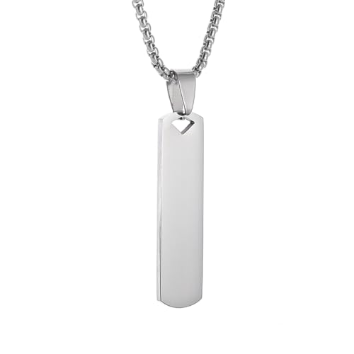 Collier rectangulaire tridimensionnel homme au design géométrique et finitions premium