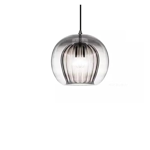 Lampe suspendue en verre gris 20cm style moderne pour salon