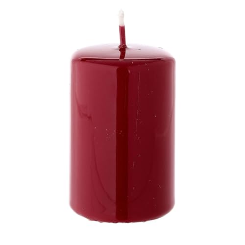 Holyart Shiny Dark red Christmas Pillar Candle 80x50 mm