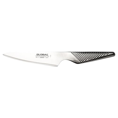 Global 5 inch Chef's Utility Knife - Lightweight Japanese Stainless Steel, Razor-Sharp Edge, Made in Japan, GS-3