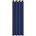 PONY DANCE Rideau Thermique Occultant - Rideaux et Draperies de Fenêtre avec Oeillets Uni Polyester Isolation Lumineux & Phonique Décoration de Maison Chambre, 132 x 210 cm, 1 Pièce, Bleu Marine