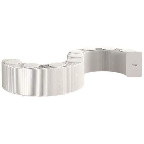 ENWYTE 折りたたみ椅子 紙製 アコーディオン 高さ30/44cm 折りたたみ式クラフト 耐荷重 200kg 紙スツール 伸縮持ち運び可能 ペー パースツール 柔らかいクッション付き ギャラリー 休憩室 リビングルーム 展示ホール ビジネスシナリオ用(