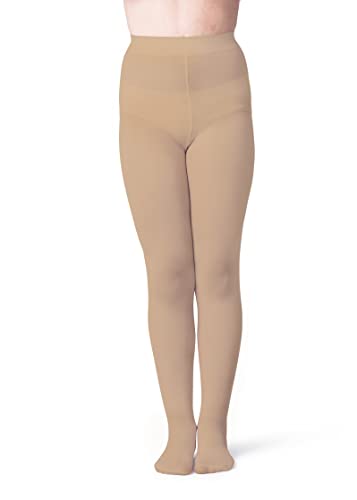 Image of Silky Toes Girls Opaque Microfiber Tights 1-2 Pairs Black White or Colored Nylon Stockings for Kids - ballet footed tights