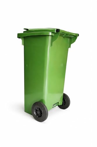 Image of OTTO Plastic Manual-Lift Garbage Waste Dustbin with Wheels 120 Ltr Green