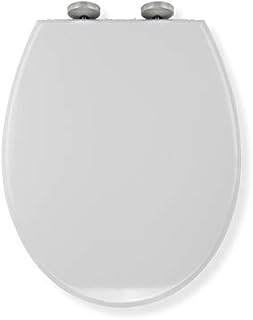 Croydex WL533122E Luminoso Self Lighting Urea Toilet Seat with Quick Release and Stainless Steel Top Fix Soft Close Hinges, White, 5.5 x 37.5 x 44.5 cm