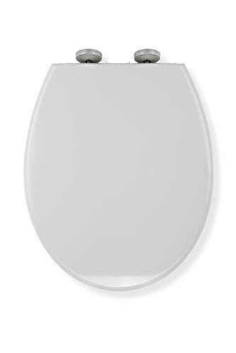 Croydex WL533122E Luminoso Self Lighting Urea Toilet Seat with Quick Release and Stainless Steel Top Fix Soft Close Hinges, White, 5.5 x 37.5 x 44.5 cm