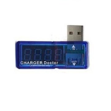 FACAIIO Testeur de tension et de courant USB avec affichage à 4 chiffres, 0-25 A pour portée, ports USB, chargeurs de téléphone et clés USB, bleu et blanc