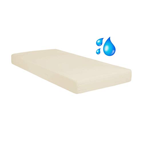 Jersey Spannbetttuch Wasserdicht 2In1 • Bettlaken Und Matratzenschutz In Einem 180x200-200x200 cm Natur