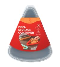 2-Pack KEVJES Reusable Silicone Leftover Pizza Slice Storage Container with Air-Tight Lids-BPA Free,Fits Single Slice up to 16”,Save Space,Refrigerator Organizer (Space Grey)