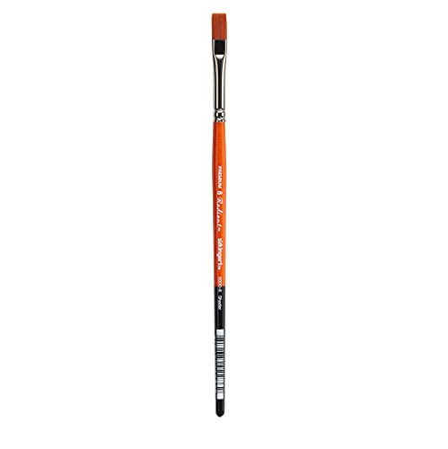 KINGART Premium Radiant 6300-8 FLAT SHADER Series Artist Brush, Synthetic Taklon Hair, Short Handle, for Acrylic, Oil and Watercolor Painting, Size 8