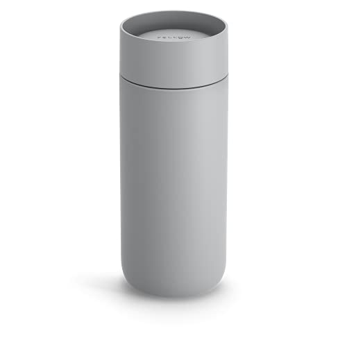 Image of Fellow Carter Move Mug with 360º Sip Lid - Open Top Coffee To-Go Tumbler with Ceramic Interior, Vacuum-Insulated Stainless Steel, Matte Grey, 16 oz Cup