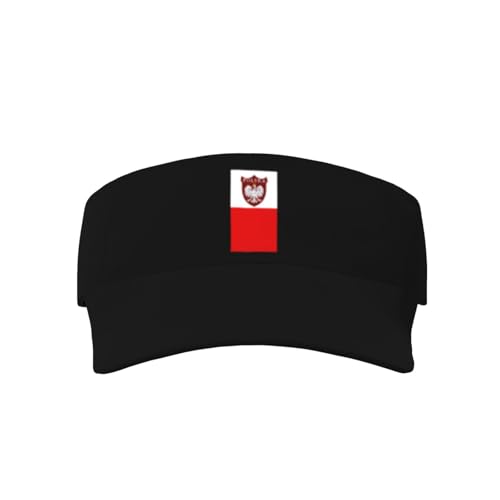Joisbs Poland Polish Eagle Polska Flag Unisex Sun Visor Cap - Ultimate UV Protection for Stylish Outdoor Fun Black