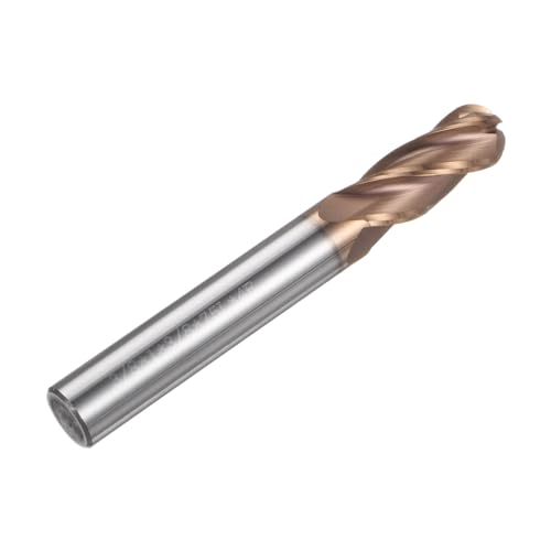 Image of HARFINGTON Ball Nose End Mill 4 Flute 3 /8 inch Diameter 3 /8 inch Shank Tungsten Carbide Spiral CNC Router Bits 1 inch Cutting Length Single End Ball Cutting Tool for Carving Engraving Grinding