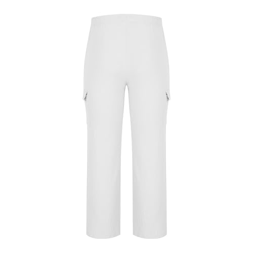 Mens Cargo Pants Lightweight Elastic Waist Drawstring Casual Pants Loose Elastic Waist Trousers with Pockets4