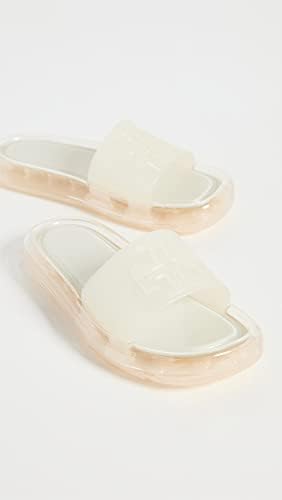 Tory Burch Women's Bubble Jelly Slides, New Ivory, Off White, 7 Medium US | Image 1