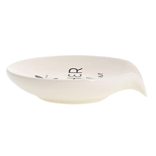 Demdaco Gather Together Good Food 4.5 X 4 Glossy White Ceramic Stoneware Kitchen Spoon Rest #TOP2