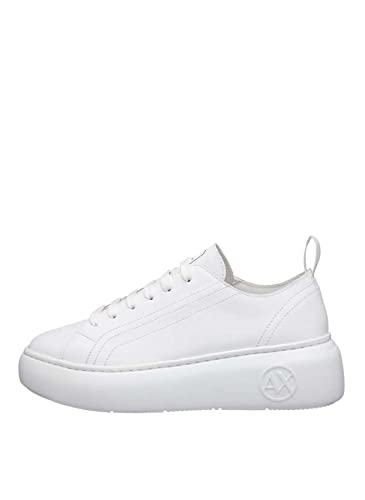 Armani Exchange Women’s XDX043 The Super Sneaker Sneaker, Optic White, 6 UK