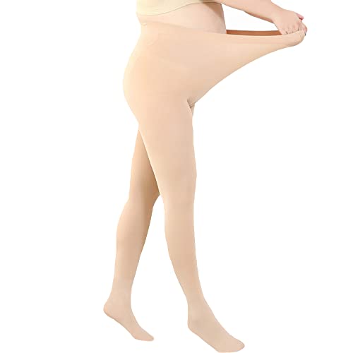 Image of UTTPLL Women's Run Resistant 80 Denier Tights Solid Color Dance Stockings Soft Semi Opaque Footed Pantyhose High Waist Tight