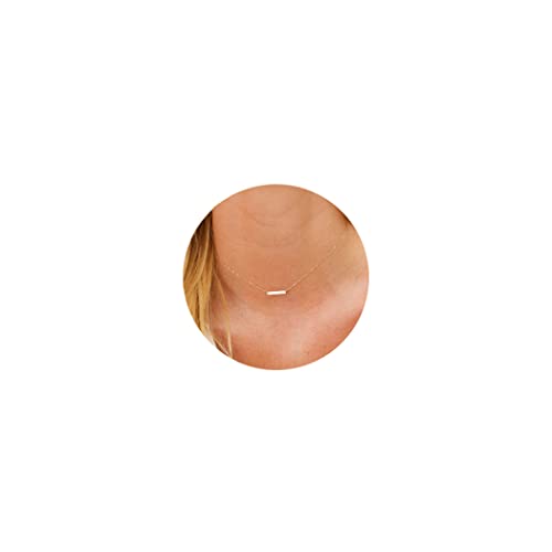 itianxi Dainty Bar Choker Necklace for Women,14K Gold Plated Cute Tiny Balance Charm...