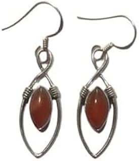 Carnelian Gemstone Earrings, 925 Sterling Silver Earring, Dangle Earrings, Orange Gemstone Earrings, Marquise Shape Stone Earrings, Carnelian Jewelry, Handcrafted Earrings, Gothic Silver Earrings, Anniversary Gifted Earrings, Long Earrings, Gift For Women's