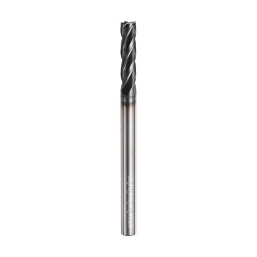 Image of HARFINGTON Carbide Square Nose End Mill Bit 3 /16 inch Cut Dia 4 Flutes TiAlN Coated Milling Cutter for Hardened Steel Metal (3 /16 inch Shank 3 /4 inch Cut Length 2-1 /2 inch Long 30 Degree HRC53-55)