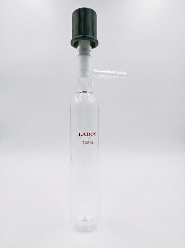 Laboy Glass 100ml Reaction/Storage Tube Schlenk Flask with 0-8mm High Vacuum Valve