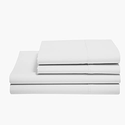 Super Deal Product Bed Set - King Size Sheet Set - Easy Fit - 400 Thread Count Sheets - Egyptian Long Staple Cotton Sheet Set - 15" Deep Pocket Sheets - King Bedding Sheets - 4 Piece (White, King)