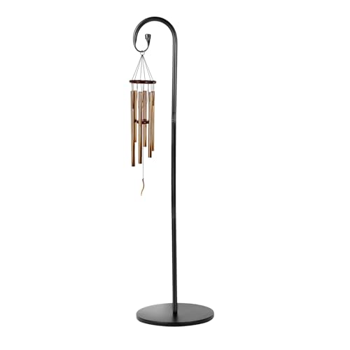 Sekcen 63 Wind Chime Stand Holder Shepherds Hook Stand with Base Indoor Outdoor