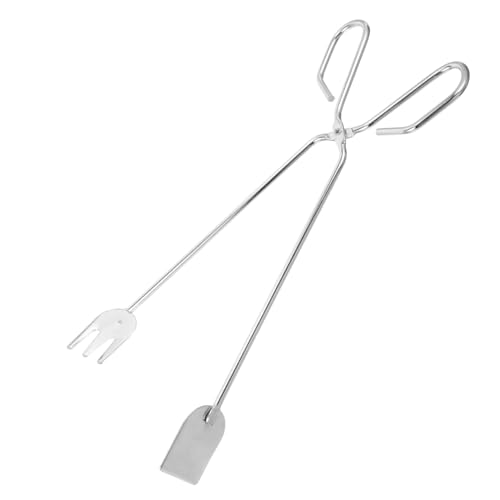 CLISPEED Pinzas Para Carbón Vegetal De Exterior De Hierro 31 Cm Diseño Resistente Tenazas Para Fogatas y Barbacoa Herramientas De Pinza Para Camping y Chimenea Uso Seguro