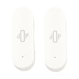 Kompatibel mit Tuya Smart Vibrationssensor mit hoher Empfindlichkeitserkennung und sofortiger Benachrichtigung für Smart Life Anwendung, weiße Oberfläche (2 Stück)