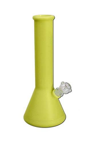 bong-discount Wasserpfeife, SILIKON-Bong, EIS-Bong | Erlenmeyer-Kolben | 30 cm, NS 19 (18,8mm), NS 14 (14,5mm) | gelb