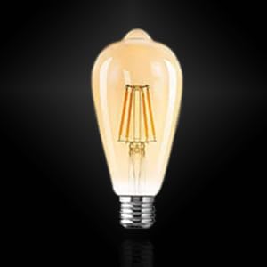 Image of kinis Vintage Style Incandescent Light Bulbs /Bulb for Wall Light /Bulb for Hanging Light /Bulb for Pendant Light /Bulb for Chandelier /Bulb for Decorative Lights (KIN-ST64 Bulb, Pack of 3)