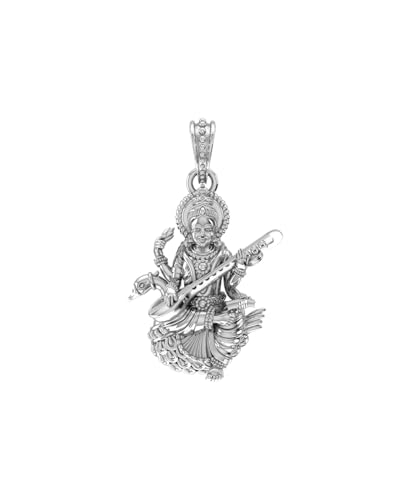 Pendentif Saraswati argent sterling 925 Mtrolls porte-bonheur