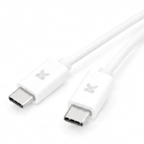 Image of USB Type C to Type C Cable Fast Charging & High Speed Data Sync Braided USB-C (White)