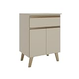 Balcão 600 Atlanta Carraro 2 Portas 1 Gaveta (Amêndoa)